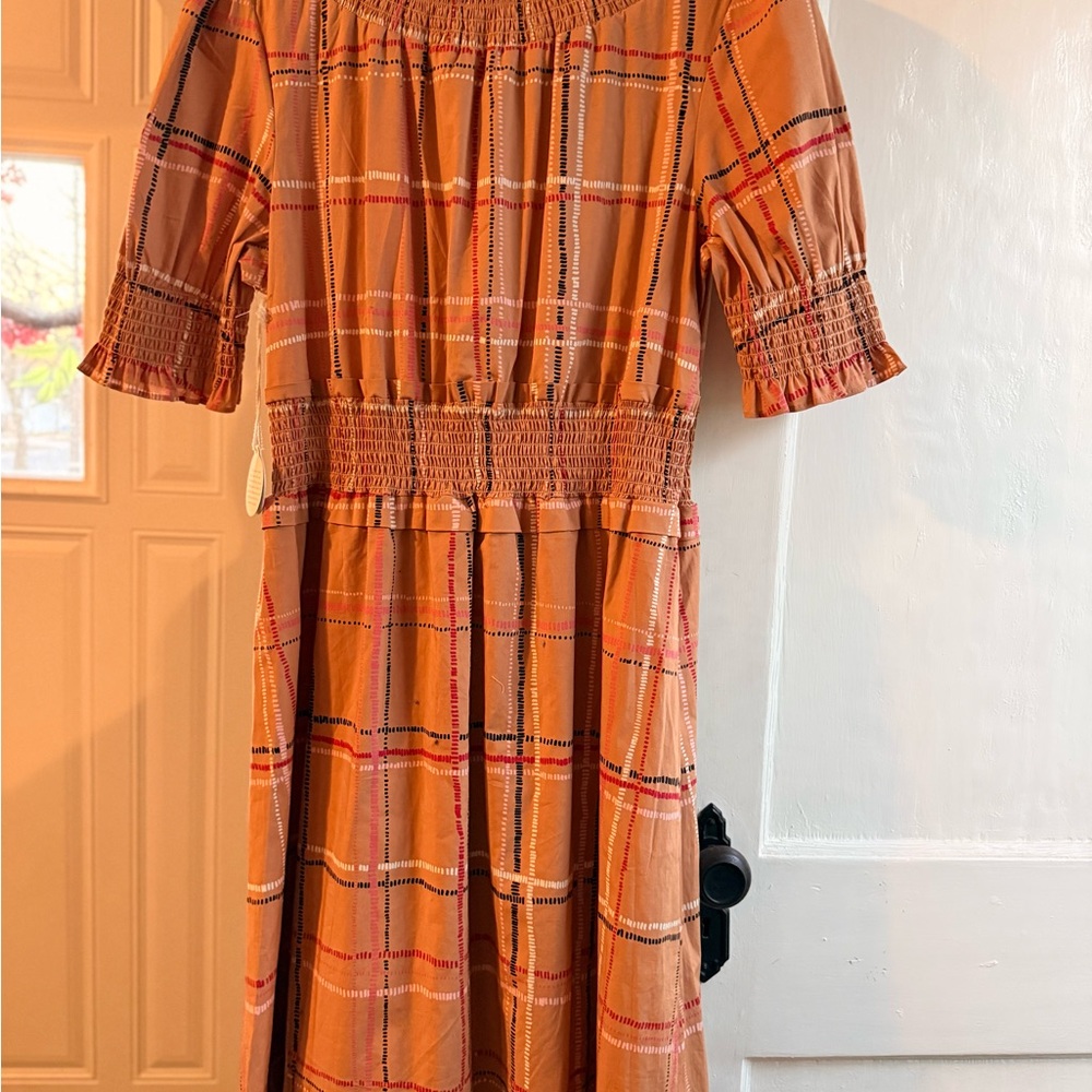 Spartina 449 Terracotta Check Maxi Dress - Picture 4 of 9